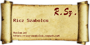 Ricz Szabolcs névjegykártya