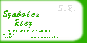 szabolcs ricz business card